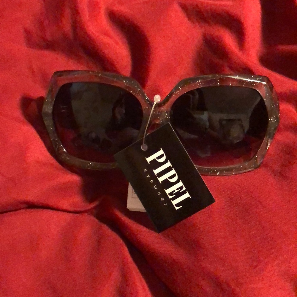 Black sparkle framed sunglasses